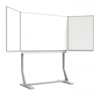 Klapp-Tafel freistehend, Mittelfläche 150x100 cm, Stahl weiß, 